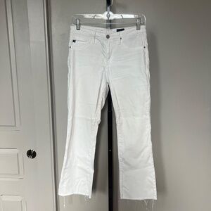 AG Adriano Goldschmied White Denim Jeans – Raw Hem – Size 27R – Good Condition